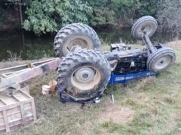 गैसड़ी में ट्रैक्टर-ट्रॉली पलटी:छुट्टा पशु को बचाने में हुआ हादसा, चालक सुरक्षित