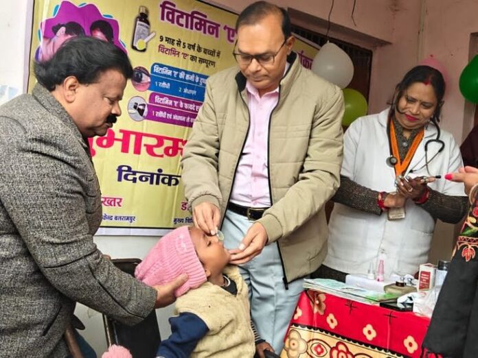 बलरामपुर में बच्चों को पिलाई गई विटामिन ए की खुराक:3.78