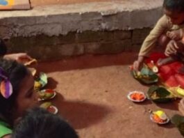 श्रावस्ती के दिकौली में रामनवमी के दिन कन्या भोज कराया:धनुष धारी बाबा मंदिर में हुआ आयोजन