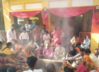 नवमी पर सांत्वना समय माता मंदिर में उमड़ी भीड़:भक्तों ने हवन-पूजन कर मांगी सुख-समृद्धि, सुरक्षा के पुख्ता इंतजाम