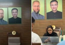 ओवैसी के साथ पार्षद के दफ्तर में लगाई कुख्यात हिस्ट्रीशीटर की तस्वीर, भाजपा ने जताई आपत्ति