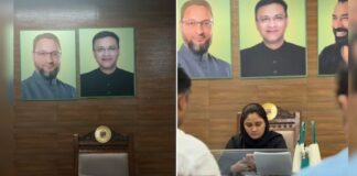 AIMIM पार्षद ने दफ्तर के बाहर कुख्यात हिस्ट्रीशीटर के साथ लगे ओवैसी की तस्वीर, बवाल मचते ही तुरंत पड़ी हटानी