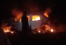 चलती कार में आग लगी, डॉक्टर की पत्नी जिंदा जलकर हुई मौत