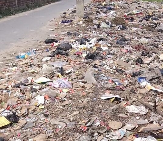 सिंदुरिया में सड़क किनारे कचरे का ढेर:ग्रामीणों को आवाजाही में परेशानी, उठ रही तत्काल सफाई की मांग