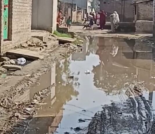 मजरा जमुनही में सड़क पर फैला पानी:आवाजाही में हो रहा दिक्कत, नाली निर्माण न होने से बढ़ी परेशानी