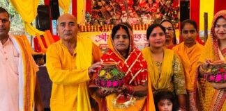 पाऊं गांव में श्रीमद्भागवत कथा का भव्य शुभारंभ:कलश यात्रा निकली, नौ दिवसीय आयोजन शुरू