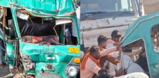 ठाकुरद्वारा-मुरादाबाद हाईवे पर भीषण हादसा, डंपर ने विक्रम को 150 मीटर तक घसीटा, 2 की मौत और 7 घायल