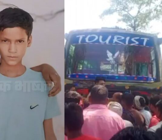 डबल डेकर बस की मोपेड से टक्कर, चालक की मौत:श्रावस्ती में चचेरा भाई घायल, 300 मीटर घसीटते ले गई मोपेड, वाहन जब्त