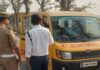परतावल में 2 स्कूली बसों का काटा ₹10 हजार चालान:सीसीटीवी, फिटनेस और सुरक्षा उपकरणों की जांच की; ट्रैफिक नियम पालन करने की दी हिदायक