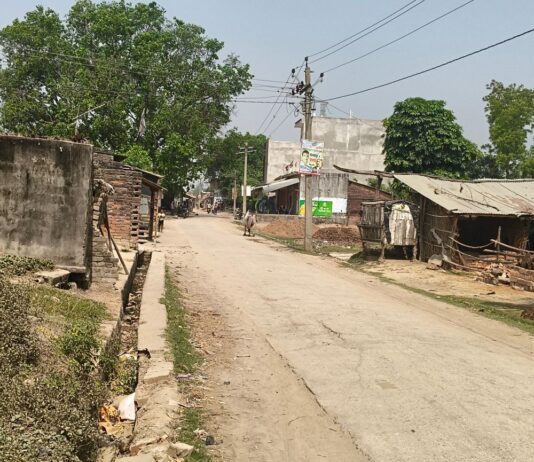 दौलतपुर में एक साल में टूटी नाली:मुख्य मार्ग पर बनी नाली की गुणवत्ता पर उठे सवाल