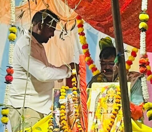 बस्ती के दुधारा में श्रीमद्भागवत कथा का समापन:हवन-पूजन और भंडारे के साथ हुआ आयोजन, कई लोग रहे उपस्थित