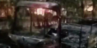 गुरुग्राम: चलते सीएनजी ऑटो में लगी भीषण आग, चालक की ज़िंदा जलकर मौत