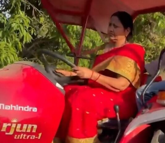 विधायक इंद्राणी वर्मा ने खेत में चलाया ट्रैक्टर:जुताई करते हुए वीडियो सोशल मीडिया पर वायरल