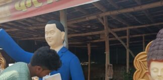 अंबेडकर जयंती मनाने की तैयारी जोरो पर:लक्ष्मीपुर में बाबा साहेब की प्रतिमाओं का सुंदरीकरण, सुरक्षा बल तैनात