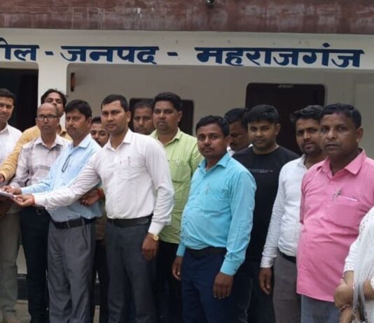 मनरेगा कर्मियों की कलमबंद हड़ताल शुरू:निचलौल में लंबित मांगों को लेकर बीडीओ को सौंपा ज्ञापन