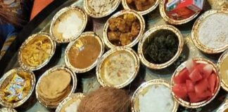 बस्ती में श्रीमद्भागवत कथा में गोवर्धन पूजा:कप्तानगंज के पैदा गांव में छप्पन भोग अर्पित, उमड़ी भक्तों की भीड़