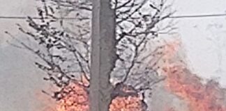 बस्ती के पोखरा गांव में लगी भीषण आग:कई परिवारों का भारी नुकसान, प्रशासन से जल्द मुआवजे की मांग