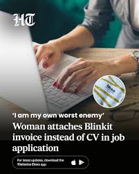 लड़की ने CV की जगह भेज डाला अपना ब्लिंकिट इनवॉइस