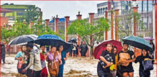 गुवाहाटी शहर में भारी बारिश से कृत्रिम बाढ़ के कारण शैक्षणिक संस्थान आज बंद