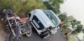 सुलतानपुर : कार की टक्कर से माेटर साइकिल सवार पिता-पुत्र की मौत