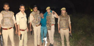 पुलिस अभिरक्षा से फरार सीतापुर का शातिर मुठभेड़ में गिरफ्तार