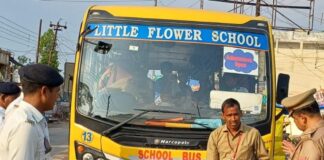 महराजगंज में स्कूली बच्चों की सुरक्षा पर प्रशासन सख्त:यातायात पुलिस ने एक बस सीज कर 18 हजार जुर्माना वसूला