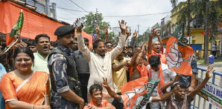 बंगाल में बहुमत के पार पहुंची भाजपा, 171 सीटों पर जीत, 37 पर निर्णायक बढ़त