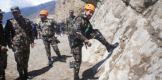 नेपाली की सेना ने चीन सटे मुस्तांग जिले के जोमसोम में अभ्यास शुरू किया