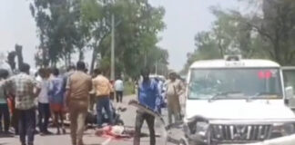 थाना दिवस से लौट रहे सीओ मोहम्मदी की सरकारी गाड़ी से दर्दनाक हादसा,एक युवक की मौत—खून से लाल हुई खीरी की सड़कें।