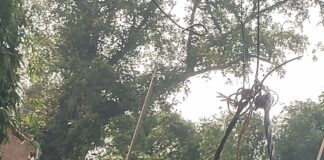 रुद्रापुर में रातभर गुल रही लाइट:आंधी-बारिश से बिजली का पोल गिरा, गर्मी से लोग रहे परेशान
