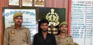 हत्या के प्रयास का फरार आरोपी गिरफ्तार:बस्ती पुलिस ने पाल्हा मोड़ से पकड़ा, न्यायालय भेजा