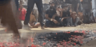 नासिरगंज में 9 वीं मोहर्रम पर आग का मातम:श्रावस्ती मे अकीदतमंदों ने कर्बला के शहीदों की याद में अंगारों पर चलें