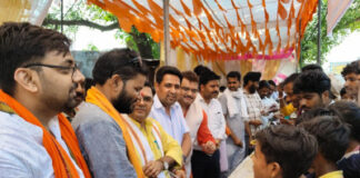 भाजपा निघासन के कार्यकर्ताओं द्वारा ज्येष्ठ माह के अंतिम शनिवार पर में विशाल भंडारे का आयोजन।