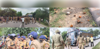 युवक की संदिग्ध मौत पर बवाल, लखनऊ-बहराइच हाईवे 2 घंटे जाम, पुलिस-ग्रामीणों में झड़प