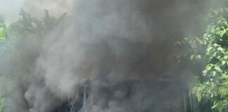 बस्ती में NH-27 पर चलती बस में आग, यात्री सुरक्षित:चालक की सूझबूझ से टला बड़ा हादसा, बस जलकर खाक