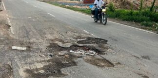 दैनिक भास्कर खबर का असर:बस्ती-कांटे मार्ग पर पीडब्ल्यूडी ने भरा जानलेवा गड्ढा