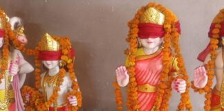 खैरा के हनुमान मंदिर में मूर्ति प्राण प्रतिष्ठा हुई:नकदीलपुर में शोभायात्रा के साथ श्रीराम दरबार और शिवलिंग की स्थापना