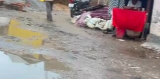नौतनवां के संपतिहा-अड्डा मार्ग गड्ढों से भरा:आठ गांवों और गोरखपुर यात्रियों का मुख्य रास्ता बदहाल