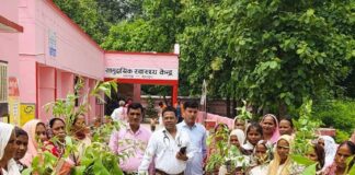 पयागपुर सीएचसी में स्वास्थ्यकर्मियों ने लगाए पौधे:’एक पेड़ माँ के नाम’ अभियान के तहत लिया पर्यावरण संरक्षण का संकल्प