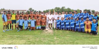 इंटर सेक्टर फुटबॉल प्रतियोगिता के प्रथम मैच में क्षेत्रक मुख्यालय स.सी.बल लखीमपुर खीरी की शानदार जीत