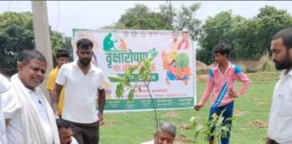 बिशेश्वरगंज में “एक पेड़ मां के नाम” अभियान:अमकोलवा व थाना परिसर में हुआ वृक्षारोपण, दिया पर्यावरण संरक्षण का संदेश