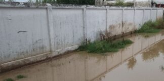 बहराइच में प्राथमिक विद्यालय के सामने सड़क पर जलभराव:बच्चों-ग्रामीणों को परेशानी, प्रधान ने जल्द समाधान का आश्वासन दिया