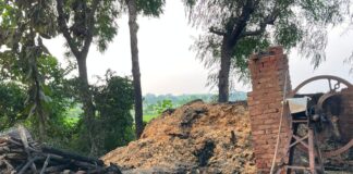 बस्ती में शॉर्ट सर्किट से घर में आग:8 कुंतल गेहूं, 8 हजार नकद सहित हजारों का सामान राख
