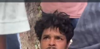 दिनदहाड़े साइकिल चोरी करते युवक को ग्रामीणों ने दबोचा:पिटाई के बाद हाथ बांधकर बैठाया, जांच में जुटी पुलिस