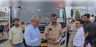 ऑपरेशन कवच के तहत परिवहन विभाग की बड़ी कार्रवाई: 60 का चालान, 18 बसें सीज