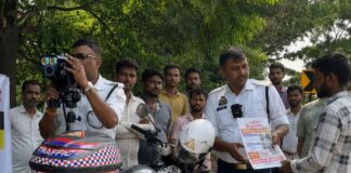 गिलौला में लेजर स्पीड गन से ओवरस्पीडिंग की निगरानी:ट्रैफिक नियम पालन करने की अपील की, एसपी ने शुरू किया था अभियान