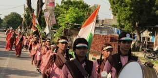 भानपुर तहसील में स्वतंत्रता दिवस धूमधाम से मना:बस्ती में उपजिलाधिकारी ने किया ध्वजारोहण, प्रभात फेरी भी निकली