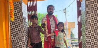 नगर पंचायत चेयरमैन ने कराया रुद्राभिषेक:सावन पर्व पर क्षेत्र की मंगल कामना के लिए हवन पूजन