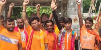 बस्ती में दुबौलिया से कांवड़िए अयोध्या रवाना:सरयू जल लेकर भद्रेश्वरनाथ मंदिर में करेंगे जलाभिषेक