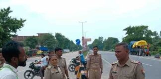 कांवड़ यात्रा को लेकर बस्ती पुलिस अलर्ट:मार्गों और ड्यूटी प्वाइंट्स पर सघन चेकिंग, CO और थानाध्यक्ष ने किया निरीक्षण